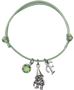 Gnome bracelet waxed cord adjustable personalised gifts garden gnome gift