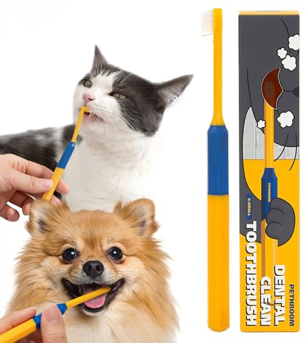 PETHROOM] Pet Toothbrush - Cats, Kitten, Small Dog Dental Care, Removing Teeth Tartar | Soft Bristle Cleaning Toothbrush Cat (Extra Small)