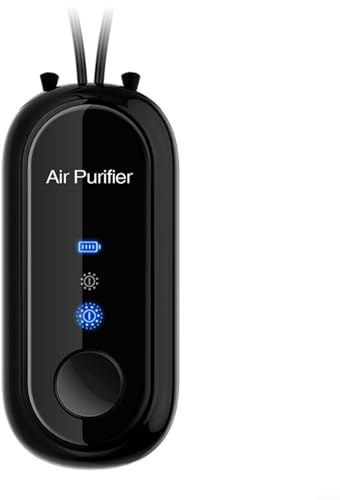 Portable Neck Hanging Purifier, Wearable Personal Air Purifiers Necklace, And Impurities Removal, Suitable For All Ages(Black)