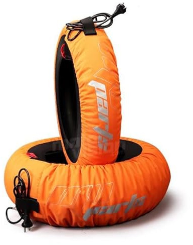 Paire Chauffe-pneus Moto orange Couverture chauffante Pneu 110-120/R17 + 180-200/R17 80 degrés