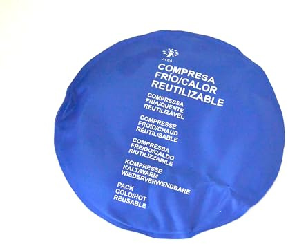 redondo compresa reutilizable. Paquete frío y calor,bolsa de gel, nylon, relajar los músculos, calmar el dolor 20cm x 20cm cálido frio (COLD COOL PACK)