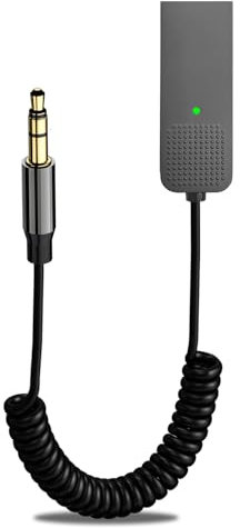 Adattatore Bluetooth Aux, Bluetooth 5.3, Ricevitore Bluetooth, Bluetooth da Auto per Chiamate in Vivavoce E Musica Senza Fili, Collega Due Dispositivi Mobili, USB + Spina Audio da 3,5 mm