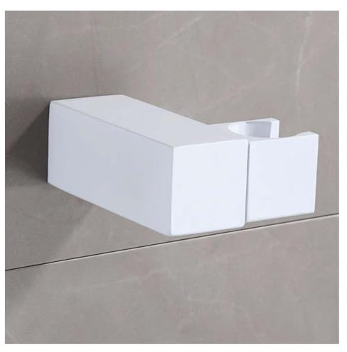 SHUGUANG Support Pommeau de Douche Carré Blanc Accroche Pommeau de Douche Laiton Support Douchette Rotation à 360° Porte Pommeau de Douche Installation de Forage Fixation Pommeau de Douche