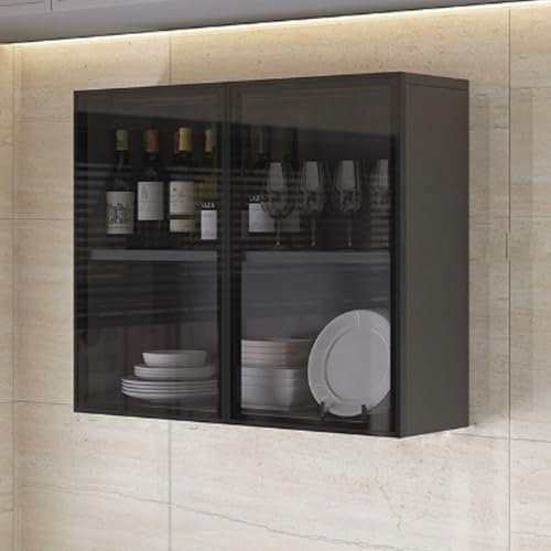 Küchenschrank aus Massivholz, Glastür, Wandmontage, A60 x 30 x 60 cm
