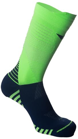 HANKER Calcetines compresivos trail running de media caña sin costuras | Techno PE Silver, media caña, compresión técnica, sin costuras, transpirables, para running, ciclismo y MTB