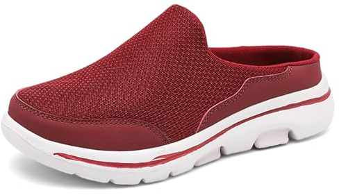 CELANDA Zuecos de Cálido para Mujer Hombre Otoño Confortable Zapatillas de Casa Mules Antideslizante Ligero Planos Zapatos Pantuflas Casual Exterior y Interior Vino Tinto-B 37EU