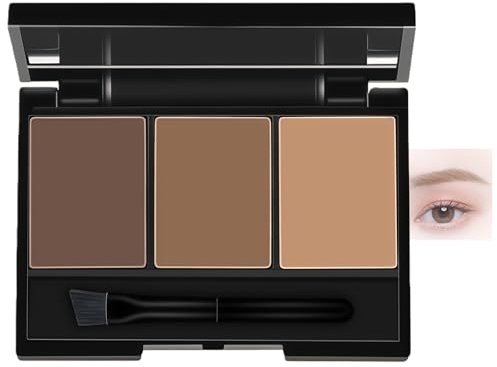 Brow Shaping Kit With a mirror and a small brush | Eyebrow Powder Palette Set for Defining | Filling & Sculpting Brows in Dark/Light Brown Shades