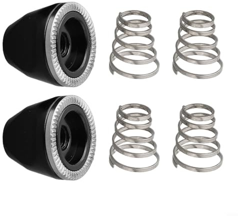 Eawfgtuw 304 Edelstahl Schnellspanner Spießfedern und M5 Aluminium Muttern für Naben, 4 Federn und 2 Muttern Set