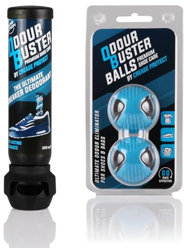 Odour Buster Shoe Deodoriser Spray - Eliminates Trainer & Shoe Odours - Perfect for Football Boots & Smelly Shoes - Anti Odour Freshener (Odour Buster Balls + Odour Buster Spray)