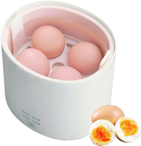 Smart Egg Cooker – 4-Egg Electric Boiler with Temperature Control & 4 Cooking Modes, Holder and Ceramic Bowl, Compact Egg Steamer for Soft, Medium, Hard Boiled Eggs & Onsen Tamago