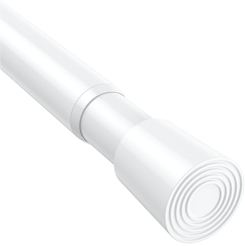 Tringle Rideau Sans Percage Extensible,75-120 cm (Diamètre 22 mm),Barre Rideau Blanche