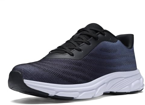 RTOUNT Mens Trainers Men Breathable Casual Walking Shoes for Gym Travel | Lightweight Mesh Tennis Non Slip Lace-Up Running Work Training