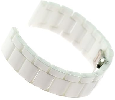 14 mm 16 mm 18 mm 20 mm 22 mm vit keramik klockarmband män dam armband(White,22mm)