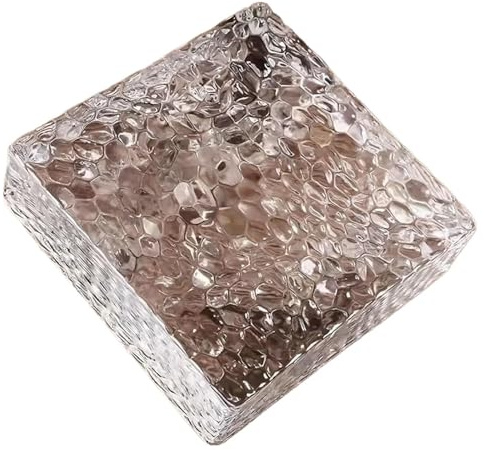 Rektangulära glasbrickor, genomskinliga glasblock för integritet, rymdskiljevägg, ljudisolerad, 9,9 x 9,9 x 4,8 cm