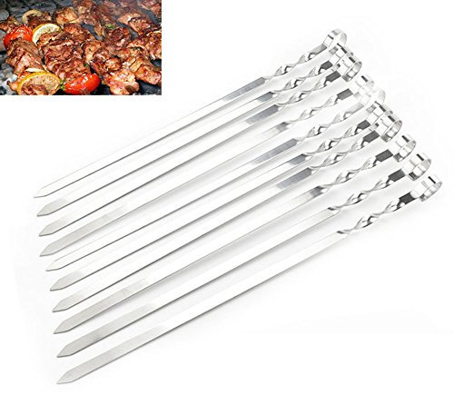 Tutoy 6pcs 45 cm Barbecue Barbecue spiedo Piatto di Cottura in Metallo Grigliata Kebab Kebab spiedini bastoni