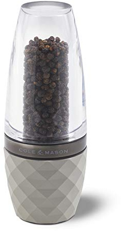 Cole & Mason H321804 City Pepper Mill, Precision+ Stemless, Concrete/Acrylic, 160 mm, Single, Includes 1 x Pepper Grinder