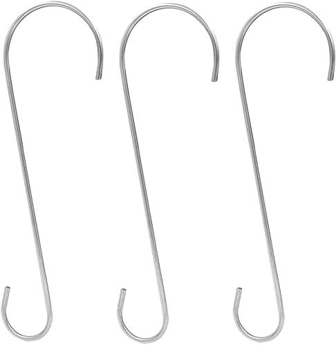 garden mile 3 Pack Stainless Steel S Shaped Hooks for Bird Feeder, Plants, Baskets, Lanterns and Bikes - 12