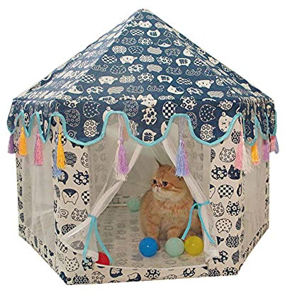 huihuijia Katzenzelt Hundezelt Faltbares Katzenbett Katzenzelte für drinnen Katzen Outdoor Katzenhaus Hundehaus Indoor Bett Welpenhaus Pop Up Hundezelt Hundehaus Weiß