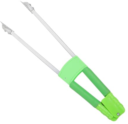 Light Green Waste Paper Grabber Iron Plastic Cement Grabber | Outdoor and Household Cleaning, Ergonomic Non-skid Handle, for Hard-to-reach Items, Elderly Use
