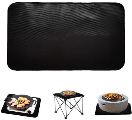 Gsrhzd Heat Resistant Mat, Heat Proof Mat, 18”×15” Waterproof Fireproof Heat Proof Mat for Air Fryer Microwave Coffee Maker BBQ Grill, Foldable Silicone Fireproof Mat for Kitchen Worktop(Black)