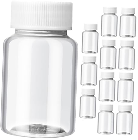 Mobestech Lot de 12 Flacons De Rechargeables 50 ML Bouteilles Plastique Étanches Petits Contenants pour Cosmétiques Et Stockage Portable