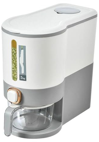 Flingdispenser Flingbehållare Förseglad Risdispenser Spannmålsbehållare Förvaring Spannmålsdispenser Spannmålslåda För Bönor Majs Livsmedelsdispenser Matbehållare(5kg)