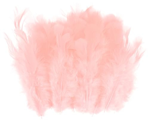M METERXITY 100-pack sadel hackle tupp fjäder, 4-8 cm / 1,6-3 tum bulk naturliga fluffiga fjädrar för hantverk/bröllop/drömfångare/gör-det-själv-hantverksdekorationer [champagne]