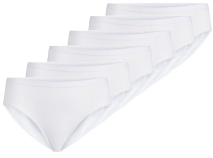 Liabel Slip Donna Elasticizzati Mini (Pacco da 3 e 6 Pezzi) Mutande Intimo Extra Comfort, Certificati Oeko-Tex, Non lasciano segni (IT, Testo, M, Regular, Regular, 6 Pezzi Bianco)