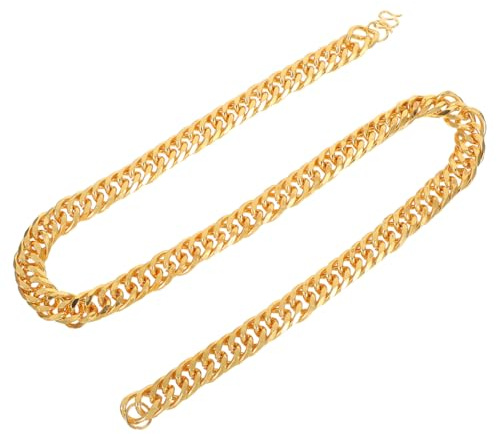 Healvian Men Chunky Imitation Golden Necklace 23.62 Inch Hip Hop Style Thick Chain Fashion Jewellery for Casual Party and Streetwear