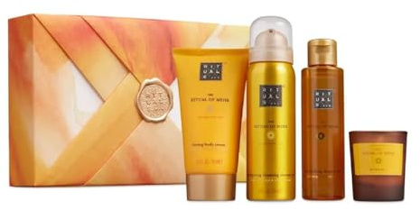 RITUALS The Ritual of Mehr Travel Gift Set, Body and home set Sweet Orange and Cedar Wood Fragrance, 4-Piece Collection