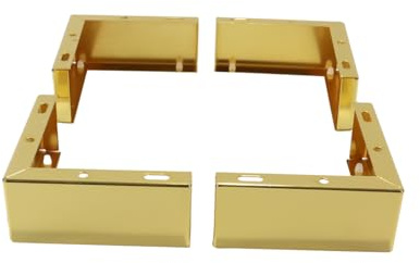 ACOLY 4PCS L-Shaped Metal Furniture Legs – Gold, Replacement Feet for Sofa, Table, Cabinet, Cupboard & Couch