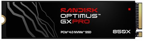 SANDISK Optimus GX PRO 850X NVMe SSD 1 TB (hasta 7300/6300MB/s velocidades de lectura/escritura secuencial, M.2 2280, PCIe 4.0) Almacenamiento de expansión para gaming, SSD interno de alto rendimiento