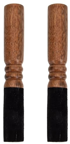 Gatuida Mazo para Cuenco Tibetano de Madera Antideslizante Grande 18 Cm Negro 2 Piezas Accesorio para Meditación Yoga y Sanación Sonora, Martillo para Cuenco Sonoro, Palo de
