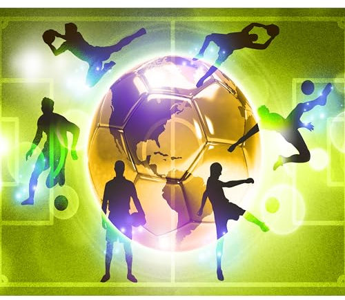 murando - Vlies Fototapete Fussball 400x280cm Foto Tapete Schlafzimmer Wohnzimmer Vliestapete XXL Motivtapeten Bildtapete 3d Effekt Wand Dekoration - Fußball grün Kindertapete Kinderzimmer Kinder