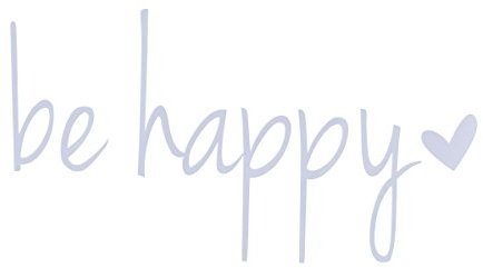 WINOMO Autoaufkleber, Be Happy Auto Aufkleber, Lustig Selbsthaftend Aufkleber Auto Motorrad Fahrrad Car Sticker, 14 x 7,5 cm, weiß