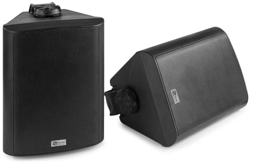 Power Dynamics BC50V Lautsprecher Set 120 Watt, 100 Volt, 8 Ohm Innen- und Außenlautsprecher, Lautsprecher Boxen IP56, 2 Wege Speaker, In- Outdoor Speaker, Installationslautsprecher Schwarz
