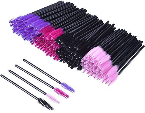 Disposable Eyelash Brushes Mascara Wands Eye Lash Eyebrow Applicator Cosmetic Makeup Brush Tool Kits (Multi-colored, 200pc)