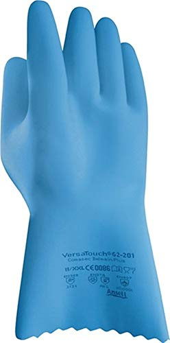 Ansell Chemikalienhandschuhe VersaTouch® 62-201, Größe 9 blau, 12 Paar