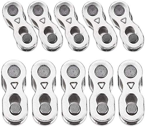 POFET Bicycle Missing Link for Chain Reusable Silver Steel Bike Chain Link Speed Bike Quick Release Chain Connectors Link
