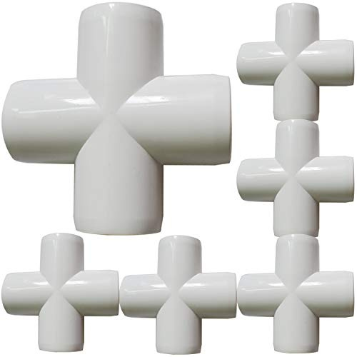 12Pack 3/4Inch Cross PVC Fittings, 4-Way Cross Elbow Pipe Fitting for Building Heavy Duty Furniture, Schedule 40 4 Way Tee, Furniture Socket Fittin for DIY Shelf Garden Greenhouse Connection Tent