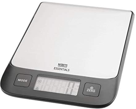 Nisbets Essentials Electronic Scale 5kg, Black DA091 | Accurate 1g graduations ensure precise portion control, with a clear digital display and easy-to-clean stainless steel plate.