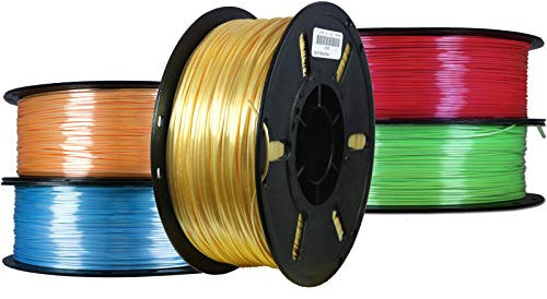 5 er Set PLA+ Shiney Silk 1,75mm 3D Drucker Filament 5 x 1kg = 5kg Onyx Yellow/Topaz Blue/Citrin Orange/Royal Red/Aventomin Green