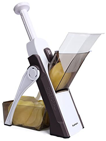 SupMakin Gemüseschneider, Once for All Verstellbar Gemüsehobel Genius Mandoline Vegetable Slicer Kartoffelschneider Zwiebelschneider