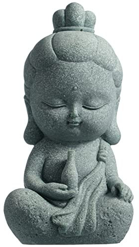FENGSHUI-CAISHEN Buddha-Statue, Guan Yin, Kuan Yin Buddah, Zen meditierende Statue - für Zen-Garten, Fisch Aquarium, Yoga, Bonsai, Mikrolandschaft, spirituelles Feng Shui, Chakra Dekor