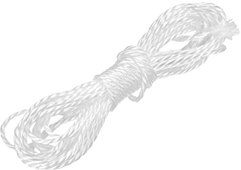 sourcing map Torcida Albañil Línea Nylon Cordel Cuerda Cordón Blanco 8M/26 Pies 4mm Diámetro para Redes, Paisajismo, Hogar Mejora, Bricolaje Proyecto, Artesanía, Albañilería