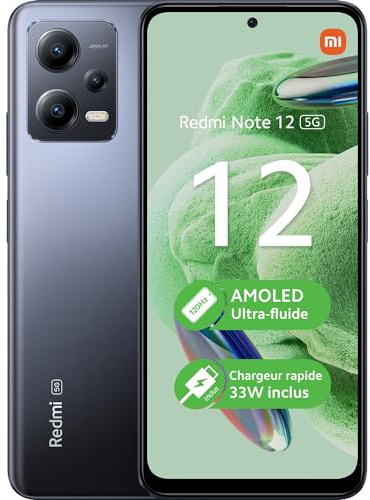 Xiaomi Redmi Note 12 5G Smartphone 4GB/128GB 6,67 Display 5000mAh 33W Fast Charging Snapdragon 4 Gen 1 (Black)