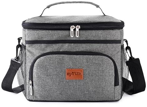 Grafner Premium Kühltasche 15L, 2 Fächer Schultergurt Tragegriff, stabiles 900D Oxford, PEVA-Material: Wasserdicht abwaschbar Beste Isolierung, Picknick Tasche Lunchbag EIS Schule Arbeit Outdoor