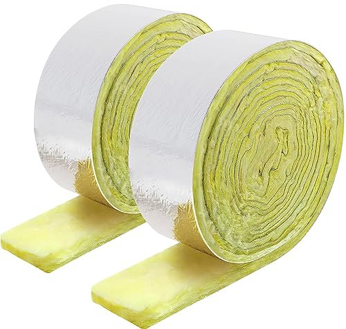 Sfcddtlg 2 Rolls Fiberglass Pipe Insulation - 32.8 Ft x 3 Inch Foam Wrap Tape for Outdoor Indoor Pipe Insulation, Freezing Weather