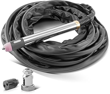 STAHLWERK P60 CNC Brenner | Plasmabrenner | Schneidbrenner mit Edelstahlgehäuse und hochwertigem Messingkopf für Plasmaschneider mit Pilotzündung inklusive 8 m Schlauchpaket