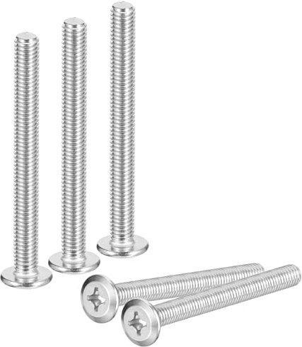 QUARKZMAN 20 Stück Selbstschneidende Schrauben M6x60mm Phillips Flachkopfschrauben, 304 Edelstahl Kreuzschlitz Selbstbohrschrauben, Vollgewinde Blechschrauben, Möbelverbindungsschraube